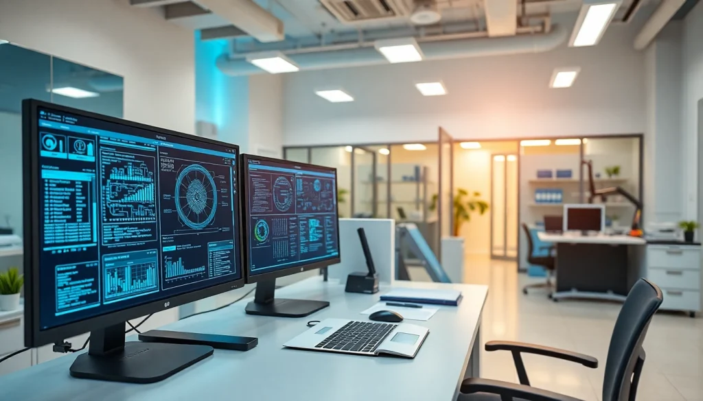 Visualize advanced AI testing solutions at https://benchbot.ai in a high-tech laboratory setting.