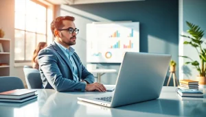 Engaged business coach near me leading a strategy session with a team in a professional office setting.