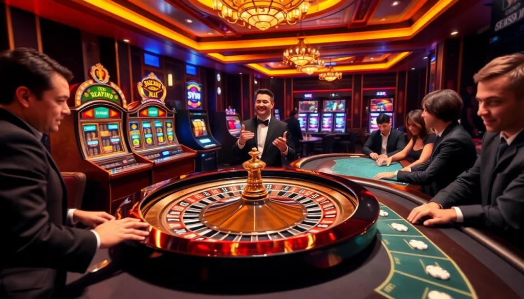 S88VIP casino scene showcasing players enjoying roulette and slot machines