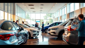 Engaging scene at a car rental agency showcasing various vehicles for inchiriere masini in Chisinau.