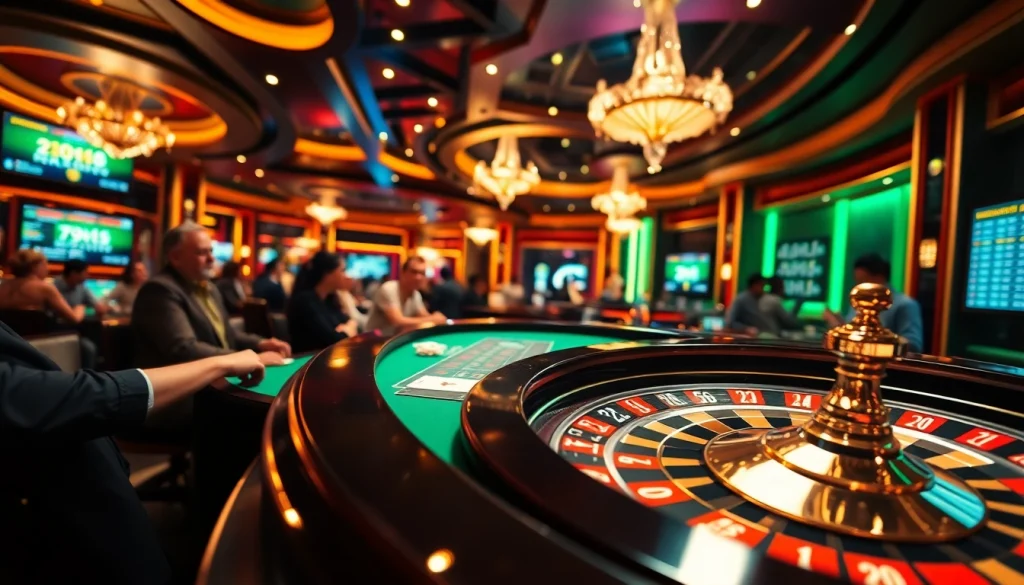 Engage in thrilling obral toto gameplay at a luxurious casino table with poker chips and roulette.
