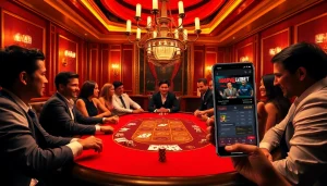 Marvelbet casino scene with players enjoying poker and online betting excitement.
