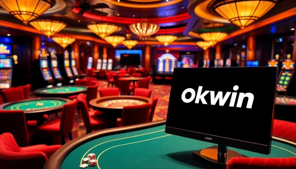 Experience the thrill of Okwin gaming in a luxurious casino environment filled with excitement.