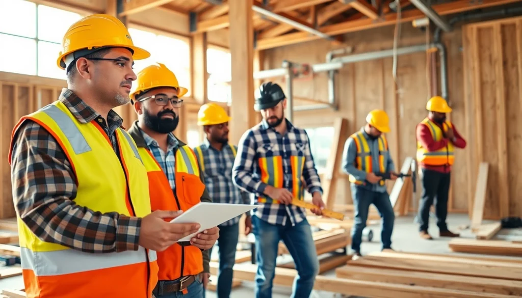 Engaged professionals demonstrating various Careers in construction at a vibrant job site.