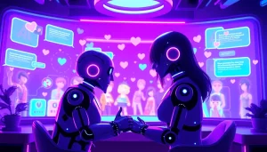 AI chat porn interaction scene with animated characters and engaging digital elements.
