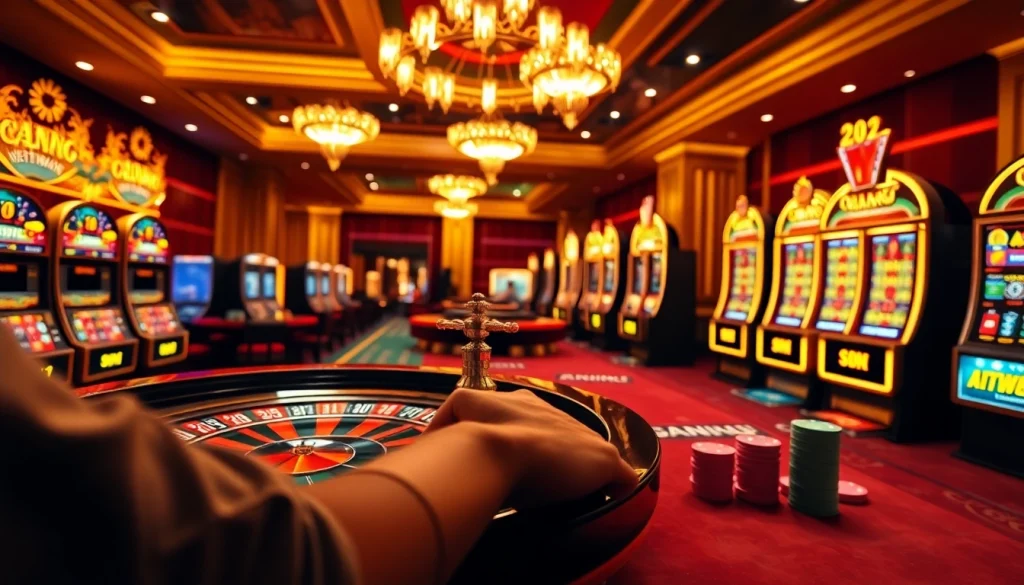 Experience the thrill of betting at Nhà Cái RR88 with vibrant casino visuals and engaging gaming elements.