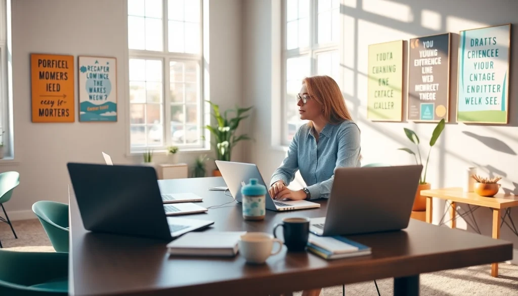 Client receiving guidance from career coaching near me in a professional office environment.