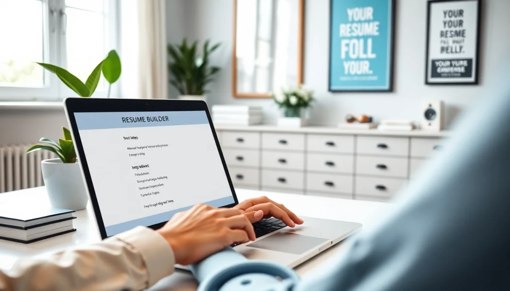 Creating a professional resume with an engaging interface in Resume Building process.