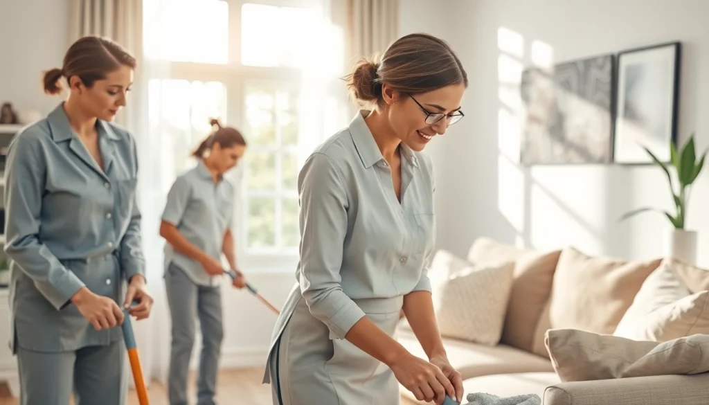 Cleaners at work ensuring a spotless home with services from https://ecocleanellies.com