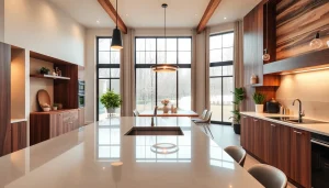 Revamp your living space with this stylish home renovation kitchen showcasing modern design elements.