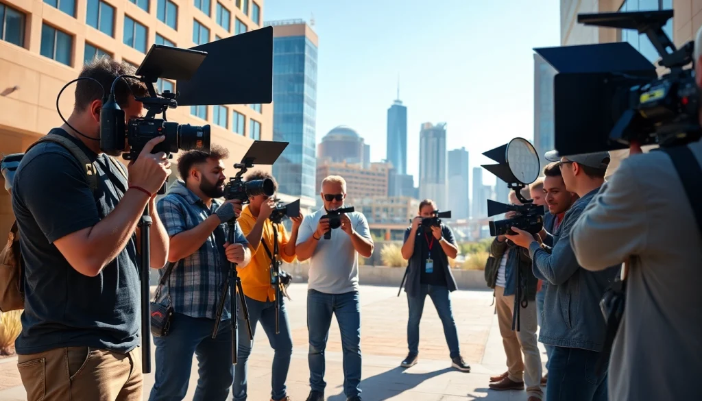 Capture of a professional Video Production Company Phoenix team creating engaging content on location.