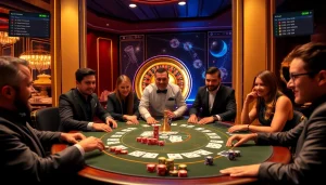 Experience the excitement at OK365 Trang chủ with vibrant casino gaming actions and high-stakes atmosphere.