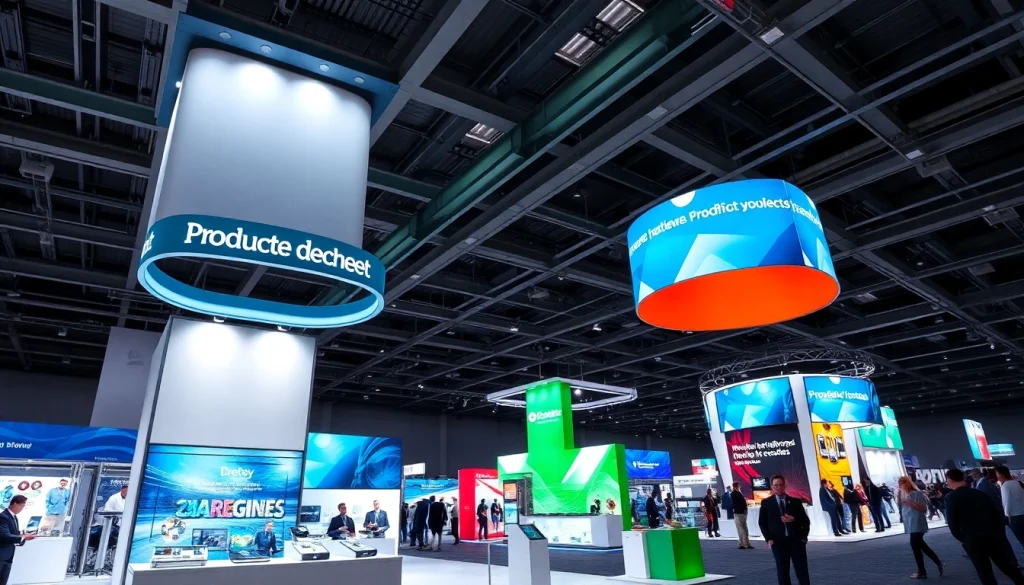 Engaging trade show displays demonstrating innovative designs and vibrant colors at an exhibition.