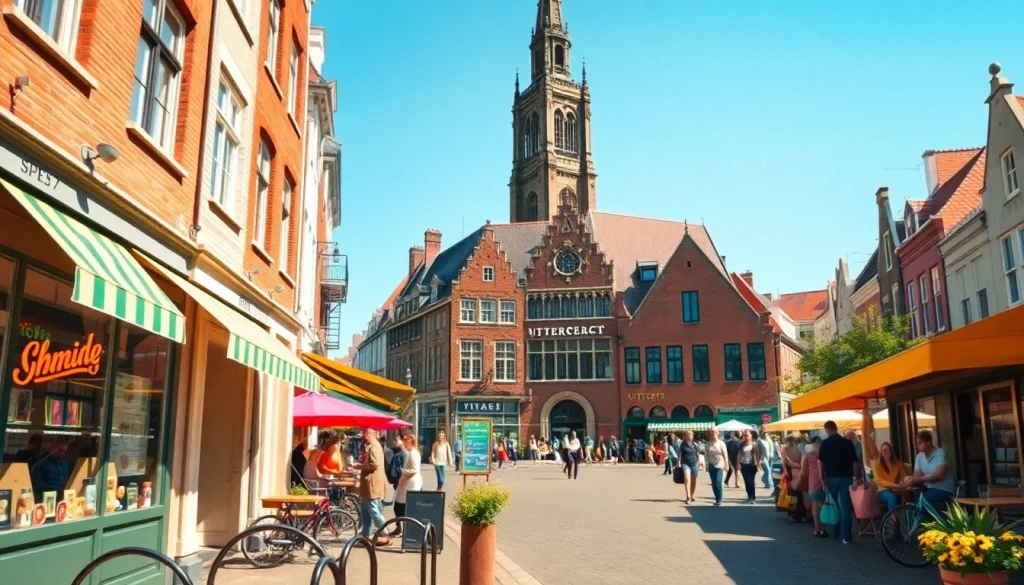 Bezoek de bruisende straten van https://allesinutrecht.nl met cafés en iconische gebouwen als de Domtoren.