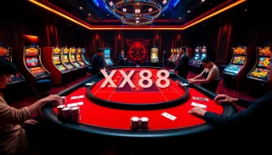 A thrilling Baccarat game at a high-end casino represents XX88's commitment to luxury and excitement.