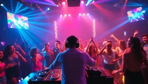 Experience the vibrant atmosphere of the Biggest Nightclub in Puerto Rico with energetic dancers and a dynamic DJ.