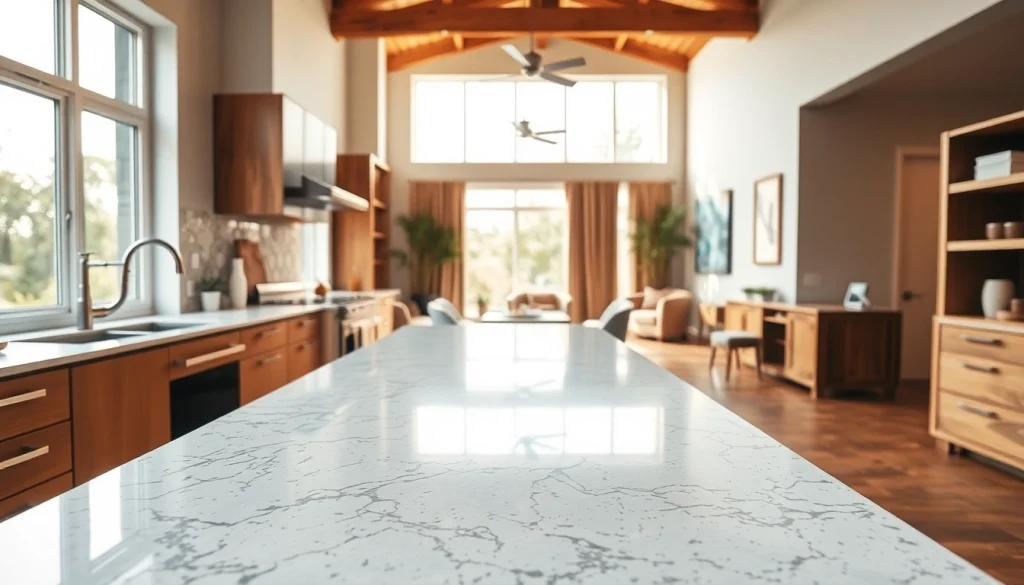 Enhancing Home renovation with a modern kitchen featuring bright granite countertops and natural lighting.