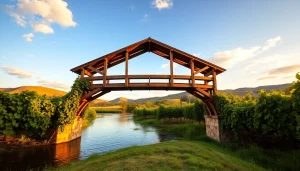 View of Clarksburg, CA with lush vineyards and the Sacramento River in a scenic landscape.