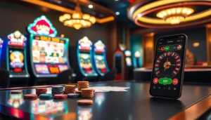 Experience the thrill of tải game 33win at a vibrant casino table filled with chips and cards.