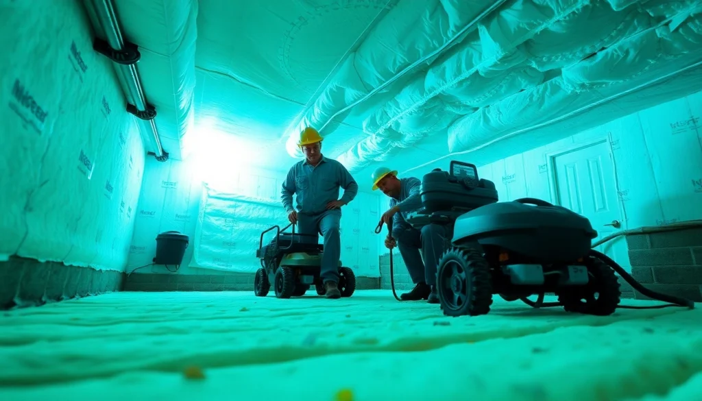 Crawl space technicians at work, ensuring quality services from http://newleafcrawlspace.com.