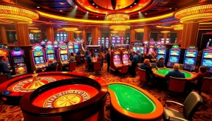 Experience the excitement of thabet77org at a luxurious casino with vibrant games and players.