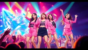 Explore blackpink members capturing vibrant concert moments in a lively setting.