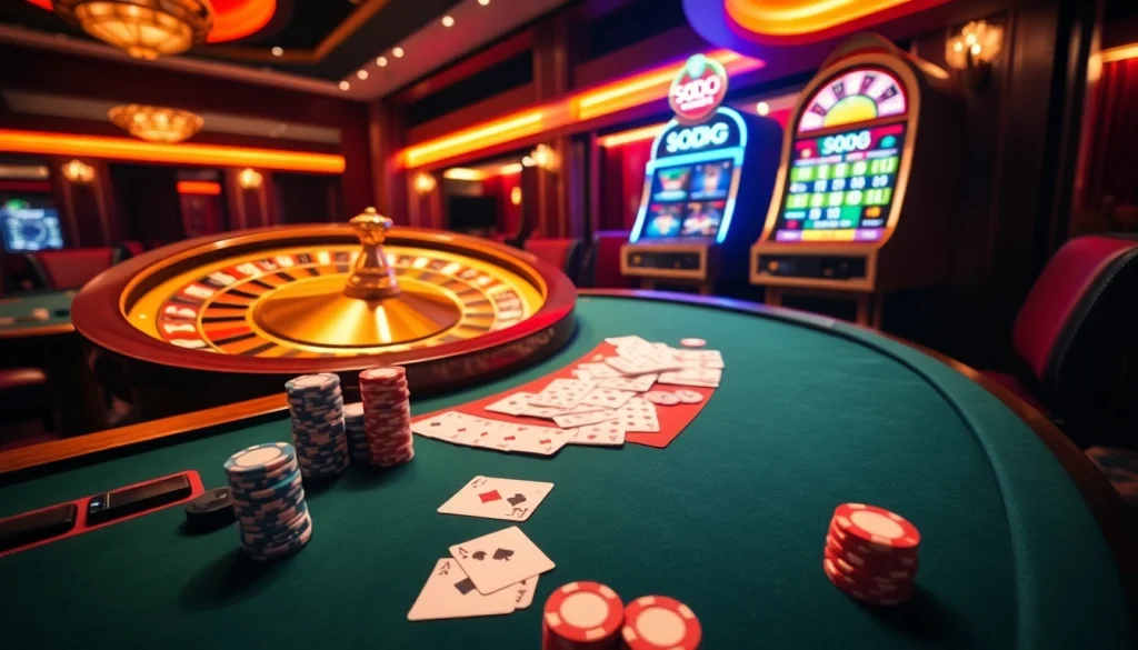 SODO CASINO offers exhilarating gameplay at a vibrant poker table, showcasing excitement and luxury.