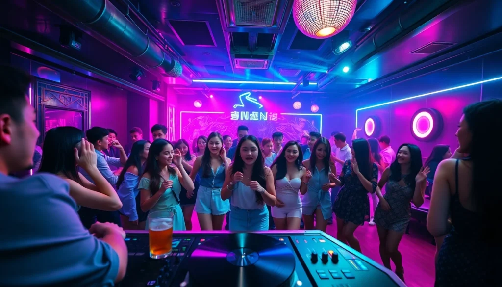 上海夜生活场景迷人，突出吃瓜爆料庆祝气氛，活力四射的派对人群与霓虹灯交相辉映。