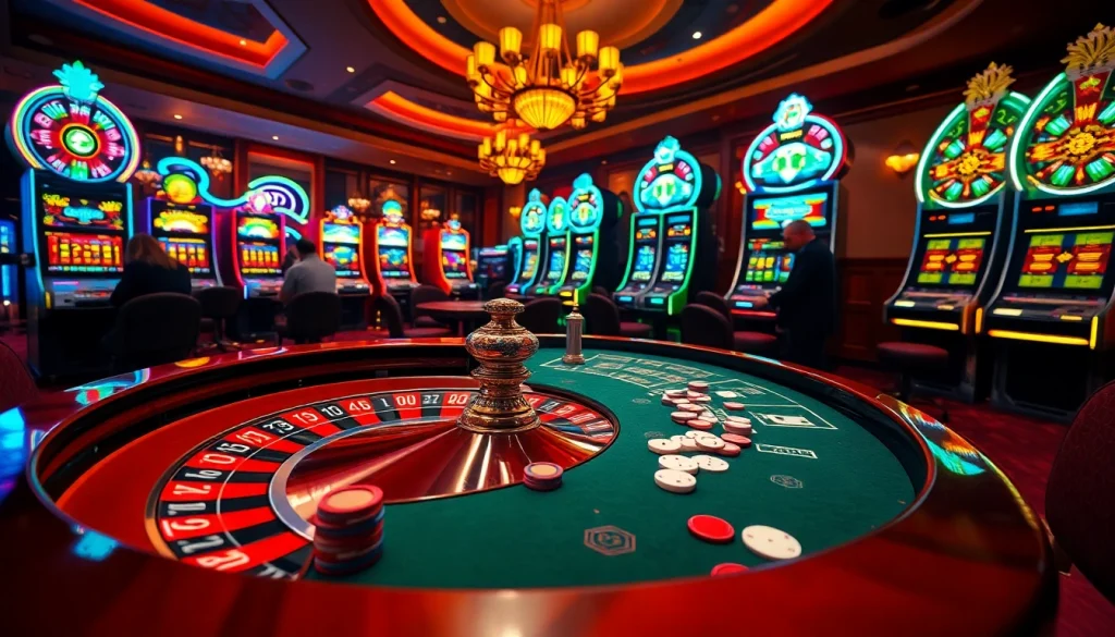 Rolling dice and poker chips at a vibrant casino table focused on sc88 gaming experience.