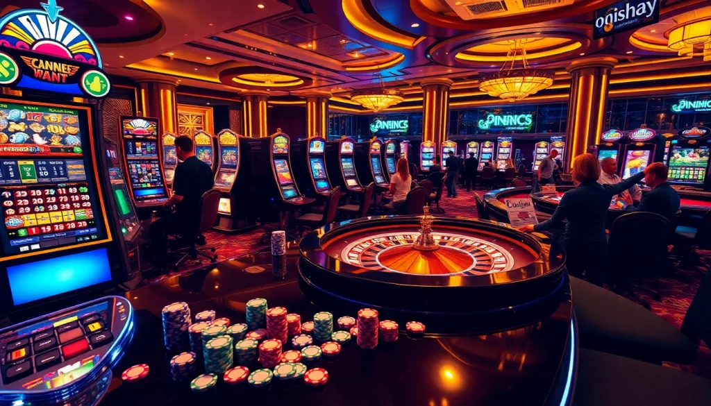 Explore thrilling games at Onicplay with vibrant slot machines and engaging casino tables.