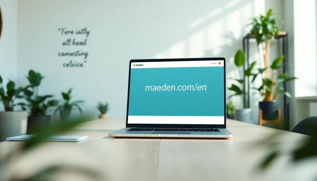 Discover engaging digital solutions at maeden.com/en with a sleek workspace image.