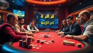 Experience the thrill of רמי אונליין at a luxurious casino poker table.