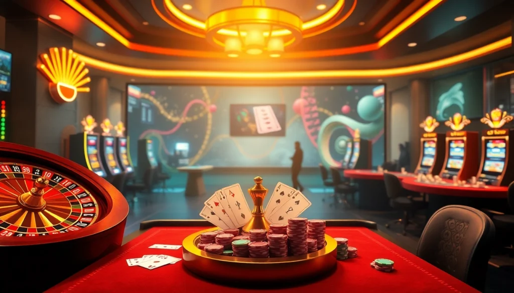 Experience high-stakes excitement at https://ok88.tech/ with vibrant slot machines and poker tables.