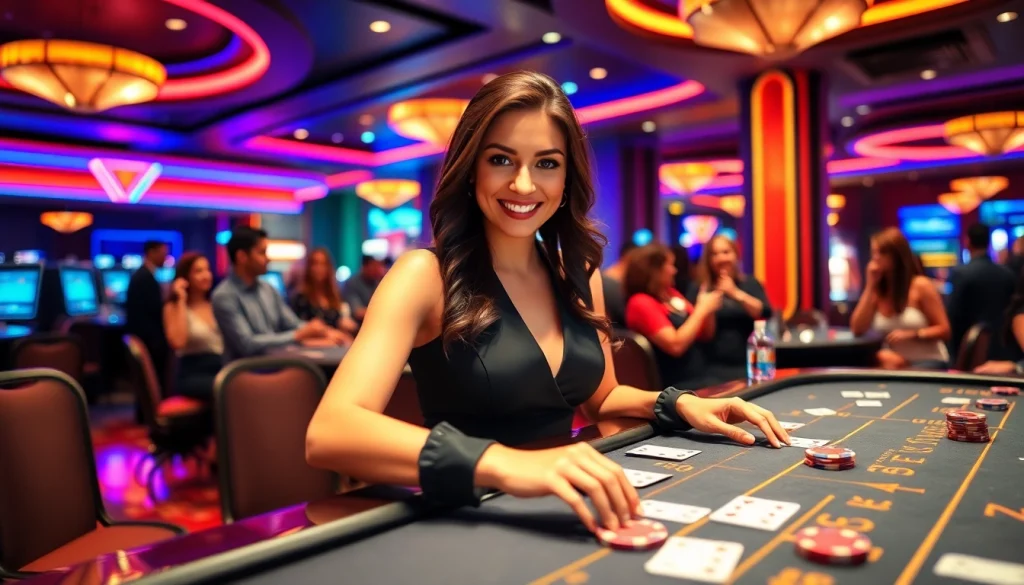 ufa062 แสดงภาพดีลเลอร์คาสิโนกับอารมณ์ที่มีชีวิตชีวาและเกมที่น่าเล่น