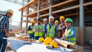 New Jersey Commercial General Contractor team collaborating on a construction site.