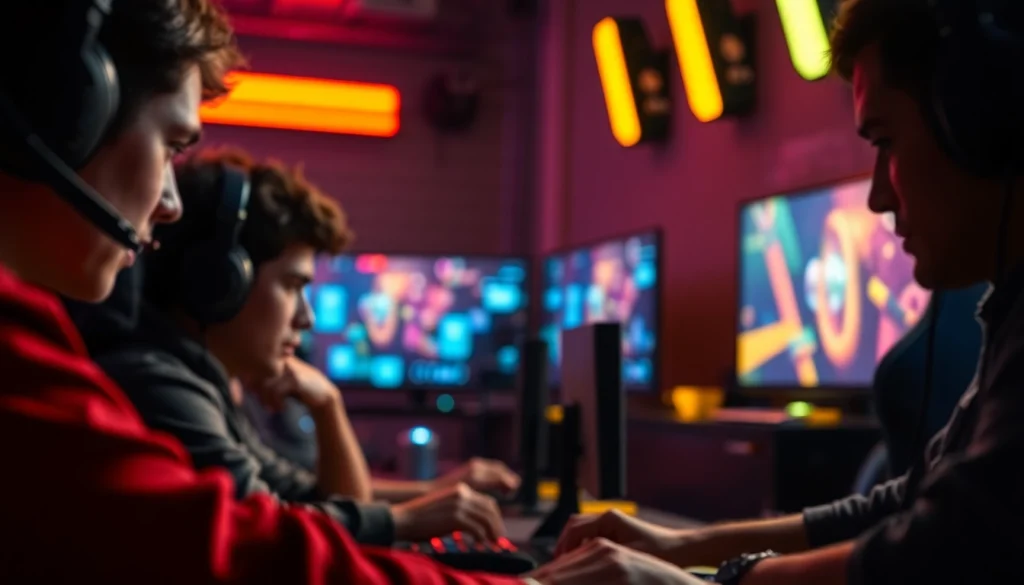 Melihat permainan qq8821 yang menarik dengan suasana kompetitif di gaming setup modern.