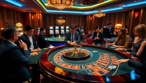 Players engage intensely at a luxurious roulette table, embodying the excitement of 7m cn ma cao gambling.