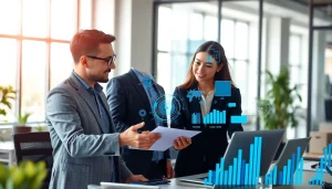 Engaging discussion between consultant and SME owner on SME AI consulting services for innovative strategies.