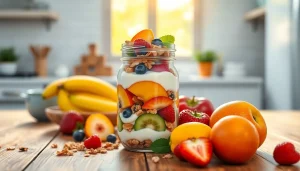 Enjoy a layered mason jar breakfast featuring vibrant fruits and granola at https://masonjarbreakfast.com.