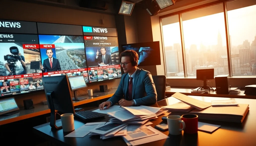 Capture dynamic reporting on Usa Today news in a bustling newsroom environment.