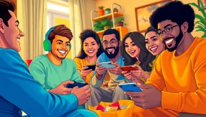 Exciting players enjoying jalwa games on mobile and desktop in a cozy setting.