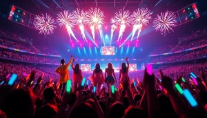 Exciting Blackpink news from a live concert with dynamic visuals and enthusiastic fans.