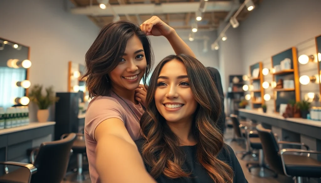 Experience premier hair salons san diego with skilled stylist delivering a haircut and highlights in a chic atmosphere.