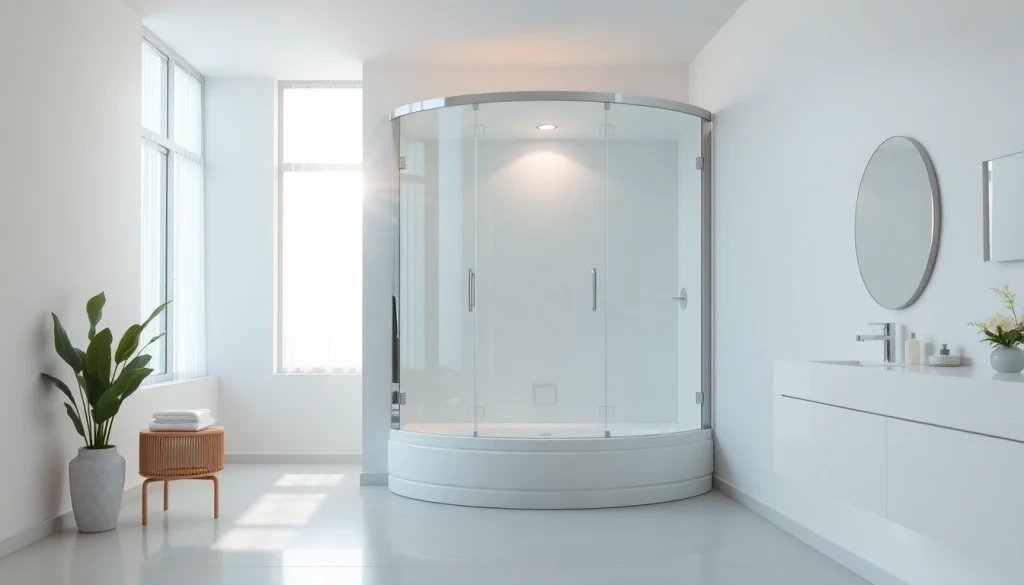 Erleben Sie die sonni Duschkabine 80x80 in einem modernen Badezimmer-Design mit eleganten Glasflächen.