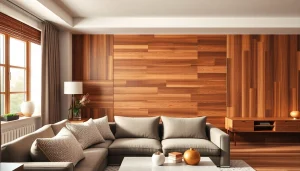 Showcase of stylish wall boards in a modern cozy living room setting