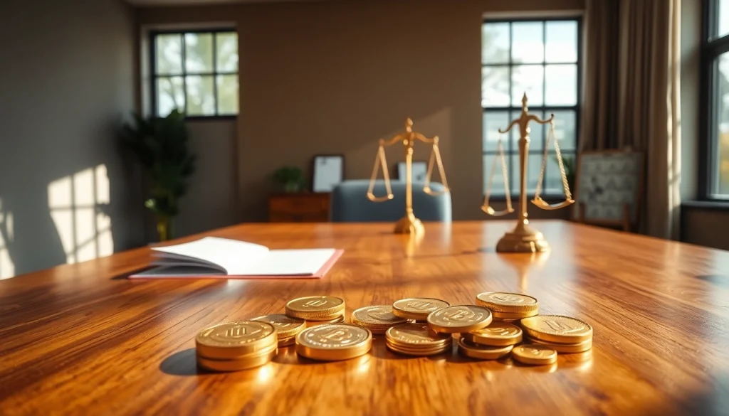 Goldankauf mit hochwertigen Münzen und Schmuck auf einem eleganten Schreibtisch in einem professionellen Umfeld.