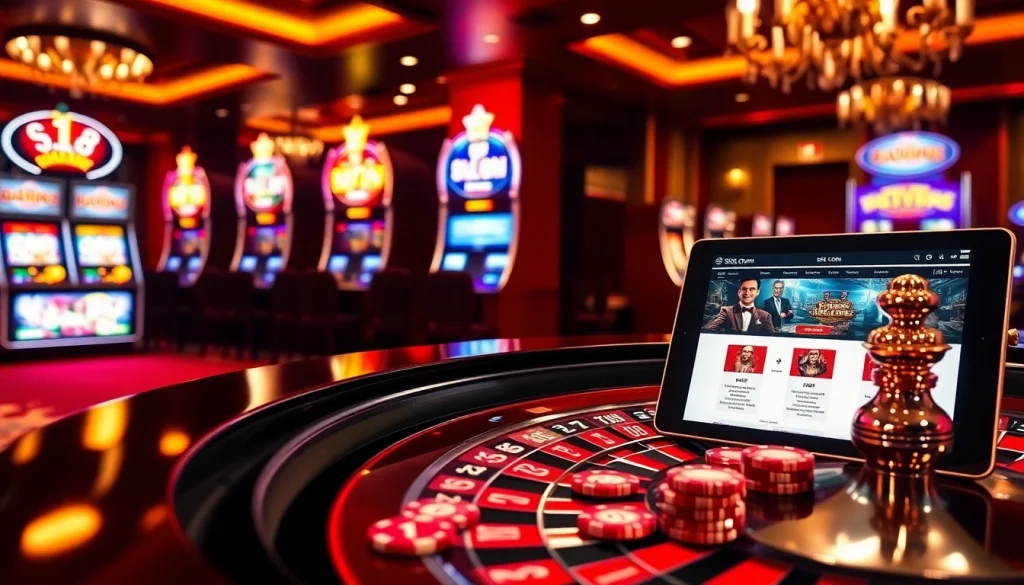Experience the thrill of gaming at S8.COM with vibrant roulette and slot machines.