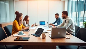 Menggunakan unogg untuk kolaborasi dalam sebuah ruang kerja digital modern yang dinamis.