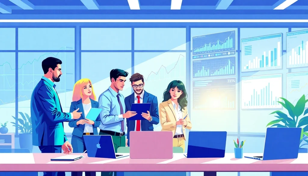 Engaging competitive intelligence faqs layout with a dynamic business team collaborating.