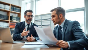 Arbeitsvertrag kündigen im Beratungsgespräch zwischen einem Anwalt und einem Klienten.